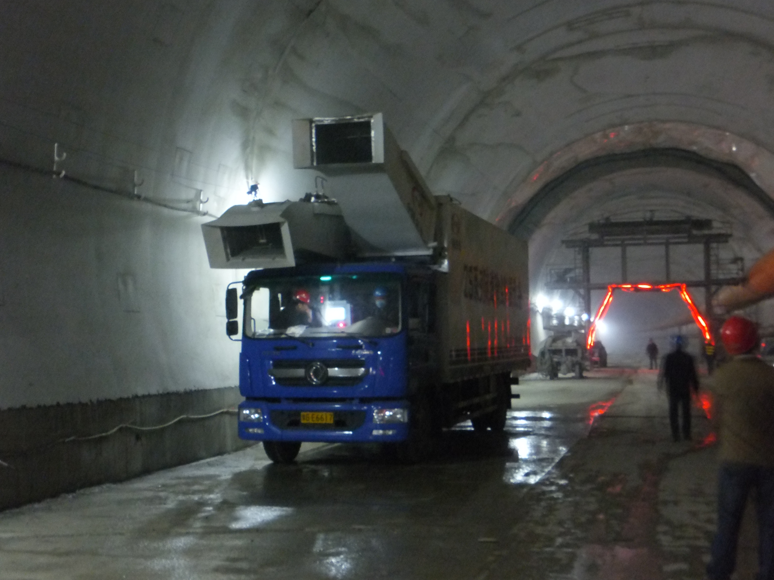 除塵車設(shè)備在焦作沁陽太焦鐵路隧道中試驗案例